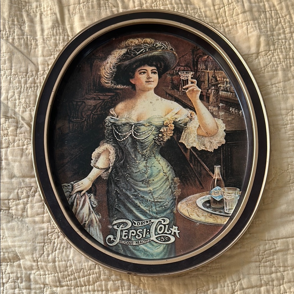 Vintage Pepsi-Cola Oval Tin Sign
